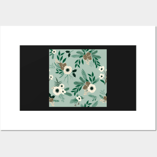 Winter Floral - Jade Posters and Art